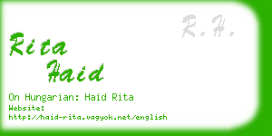 rita haid business card